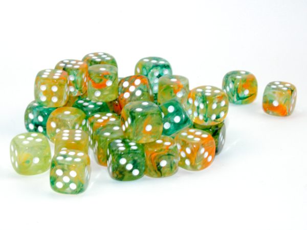 Nebula Spring/white Luminary 12mm d6 Dice Block (36 dice) - Image 2