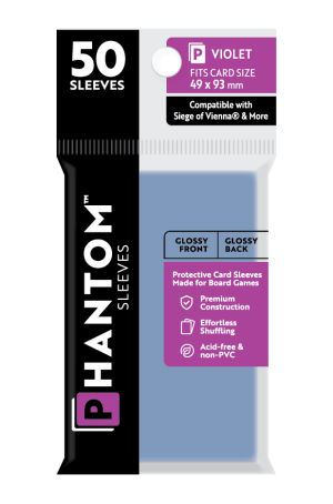 Phantom Sleeves: "Violet Size" (49mm x 93mm) - Gloss/Gloss (50)