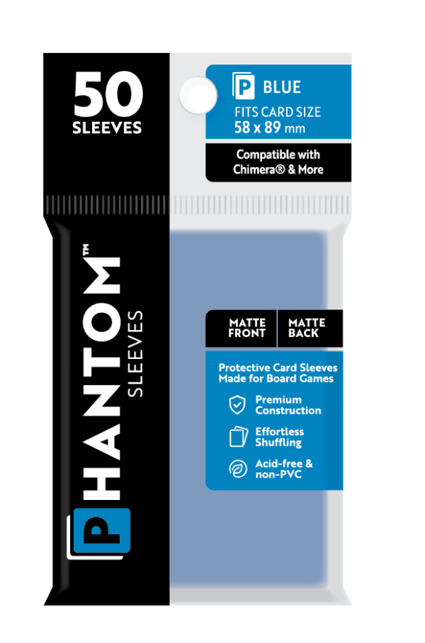 Phantom Sleeves: "Blue Size" (58mm x 89mm) - Matte/Matte (50)