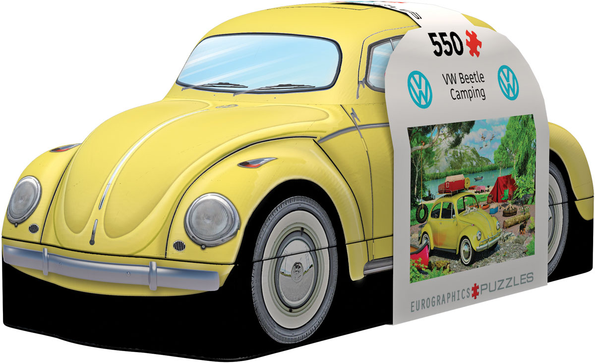 VW Beetle Camping Shaped Tin - Image 2