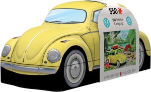 VW Beetle Camping Shaped Tin