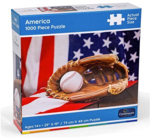 1000 Piece Puzzle - Flag & Baseball Mit