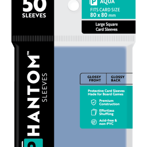 Phantom Sleeves: "Aqua Size" (80mm x 80mm) - Gloss/Gloss (50)