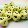 Opaque Pastel Yellow/black Set of Ten d10s - Image 2
