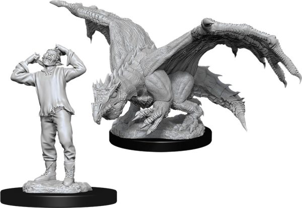 Dungeons & Dragons&colon; Nolzur&apos;s Marvelous Unpainted Miniatures - W11 Green Dragon Wyrmling & Afflicted Elf
