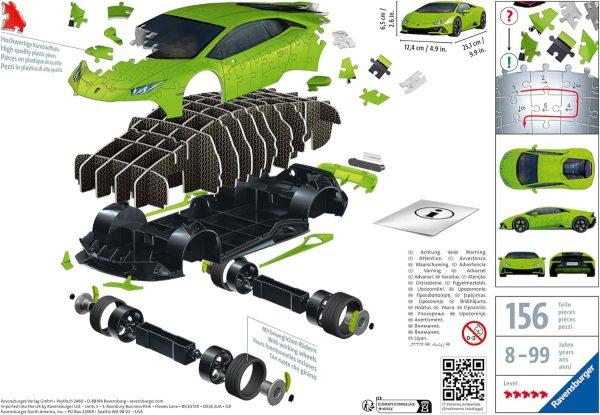 Lamborghini Huracan Verde 3D Puzzle - Image 3