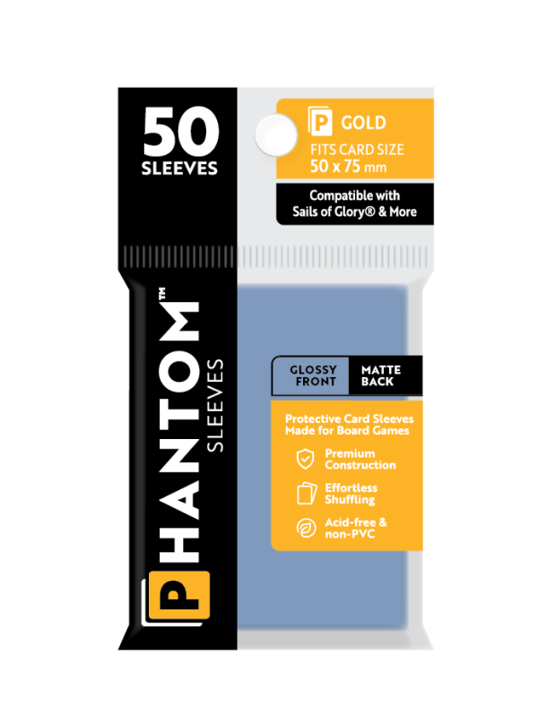 Phantom Sleeves: "Gold Size" (50mm x 75mm) - Gloss/Matte (50)