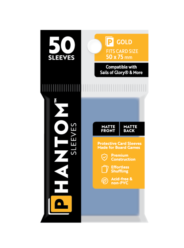 Phantom Sleeves: "Gold Size" (50mm x 75mm) - Matte/Matte (50)
