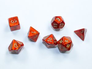 Scarab® Mini-hedral™ Scarlet™/gold 7-Die Set