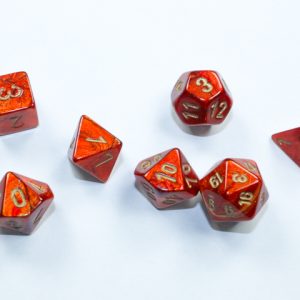 Scarab® Mini-hedral™ Scarlet™/gold 7-Die Set