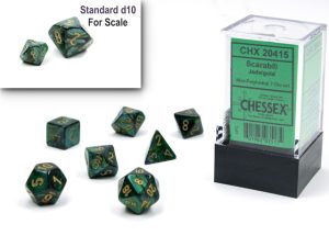 Scarab® Mini-hedral™ Jade/gold 7-Die Set