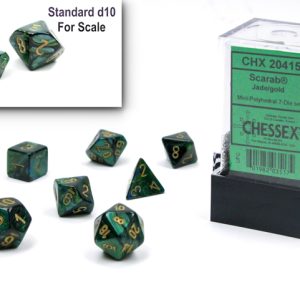 Scarab® Mini-hedral™ Jade/gold 7-Die Set