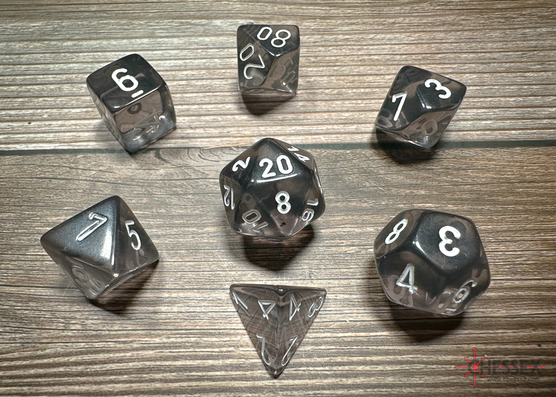 Translucent Smoke/white Polyhedral 7-Dice Set - Image 4