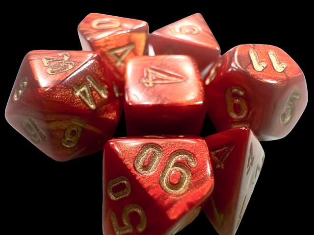 Scarab® Mini-hedral™ Scarlet™/gold 7-Die Set - Image 2