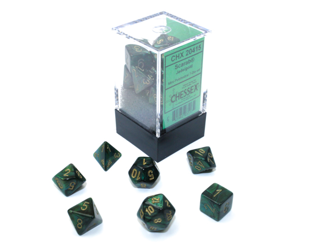 Scarab® Mini-hedral™ Jade/gold 7-Die Set - Image 2