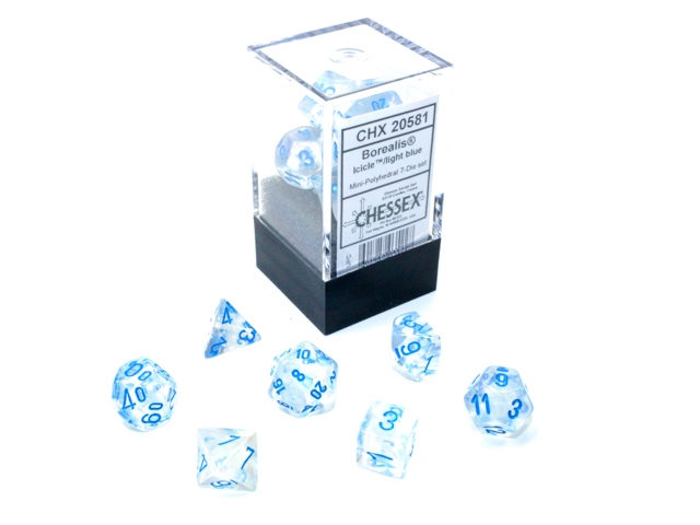 Borealis® Mini-hedral™ Icicle™/light blue Luminary™ 7-Die - Image 2