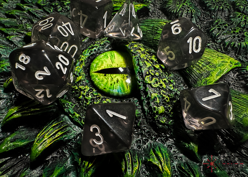 Translucent Smoke/white Polyhedral 7-Dice Set - Image 5