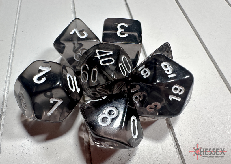 Translucent Smoke/white Polyhedral 7-Dice Set - Image 7