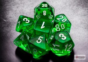 Translucent Mini-hedral™ Green/white 7-Die Set