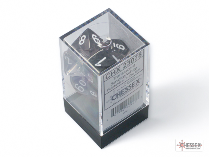 Translucent Smoke/white Polyhedral 7-Dice Set - Image 3