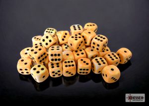Festive® Sunburst™/black 12mm d6 w/pips Dice Block™