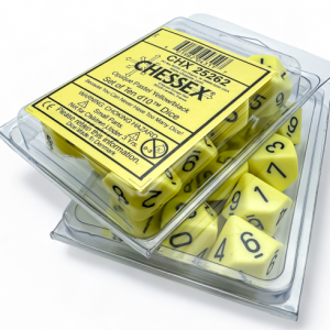 Opaque Pastel Yellow/black Set of Ten d10s