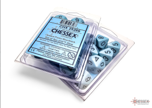 Opaque Pastel Blue/black Set of Ten d10s
