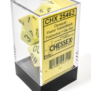 Opaque Polyhedral Pastel Yellow/black 7-Die Set