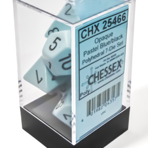 Opaque Polyhedral Pastel Blue/black 7-Die Set