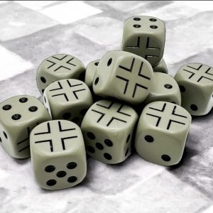 WW2 dice German Opaque Dark Grey/black 16mm d6 Dice Block