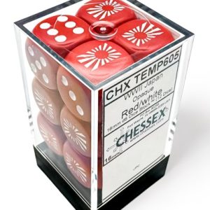 WW2 dice Japan Opaque Red/white 16mm d6 Dice Block