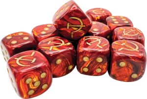 WW2 dice Soviet Scarab Scarlet/gold 16mm d6 Dice Block