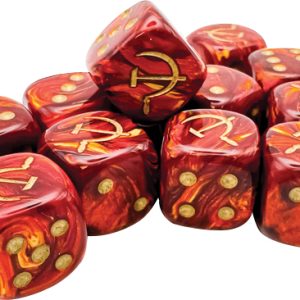 WW2 dice Soviet Scarab Scarlet/gold 16mm d6 Dice Block