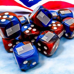 WW2 dice United States Gemini Blue-Red/white 16mm d6 Dice Block