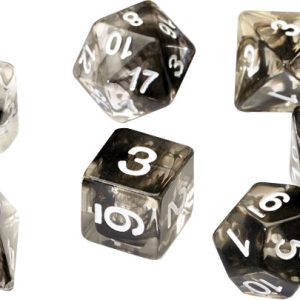 RPG Dice Set (7): Black Cloud Transparent Resin