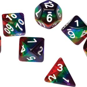 RPG Dice Set (7): Rainbow Translucent Resin