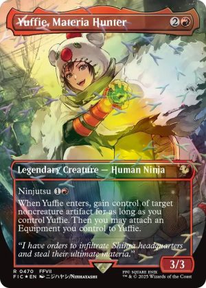 Yuffie, Materia Hunter (Borderless) (Chocobo Track Foil) [Commander: FINAL FANTASY]