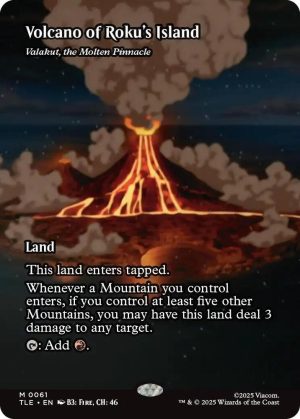 Volcano of Roku's Island - Valakut, the Molten Pinnacle (Borderless) [Avatar: The Last Airbender: Eternal-Legal]
