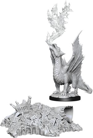 Dungeons & Dragons&colon; Nolzur's Marvelous Unpainted Miniatures - W11 Gold Dragon Wyrmling & Small Treasure Pile