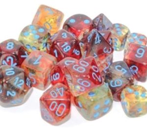 Nebula: Polyhedral Primary/blue Luminary 7-Die Set
