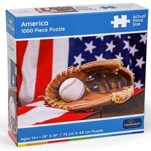 1000 Piece Puzzle - Flag & Baseball Mit