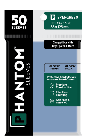 Phantom Sleeves: "Evergreen Size" (88mm x 125mm) - Gloss/Gloss (50)