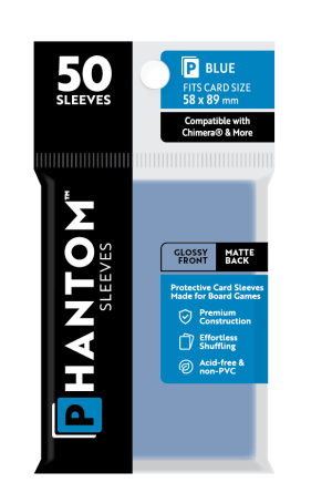 Phantom Sleeves: "Blue Size" (58mm x 89mm) - Gloss/Matte (50)