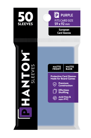 Phantom Sleeves: "Purple Size" (59mm x 92mm) - Matte/Matte (50)