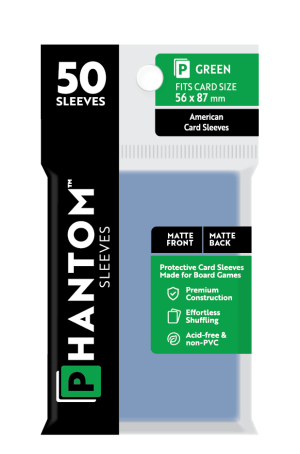 Phantom Sleeves: "Green Size" (56mm x 87mm) - Matte/Matte (50)