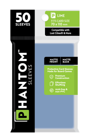 Phantom Sleeves: "Lime Size" (70mm x 110mm) - Matte/Matte (50)