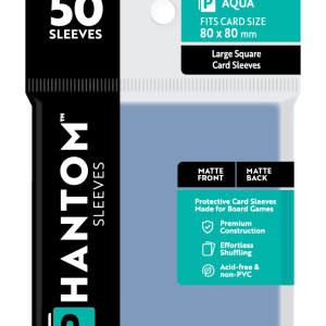 Phantom Sleeves: "Aqua Size" (80mm x 80mm) - Matte/Matte (50)
