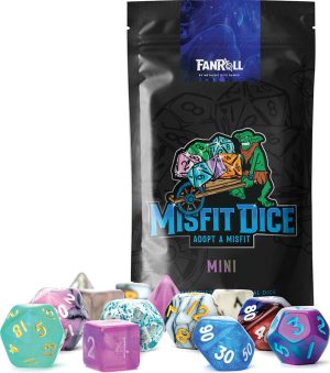 Mystery Misfit Mini Polyhedral Dice (2 pack, 7 dice per Pack)