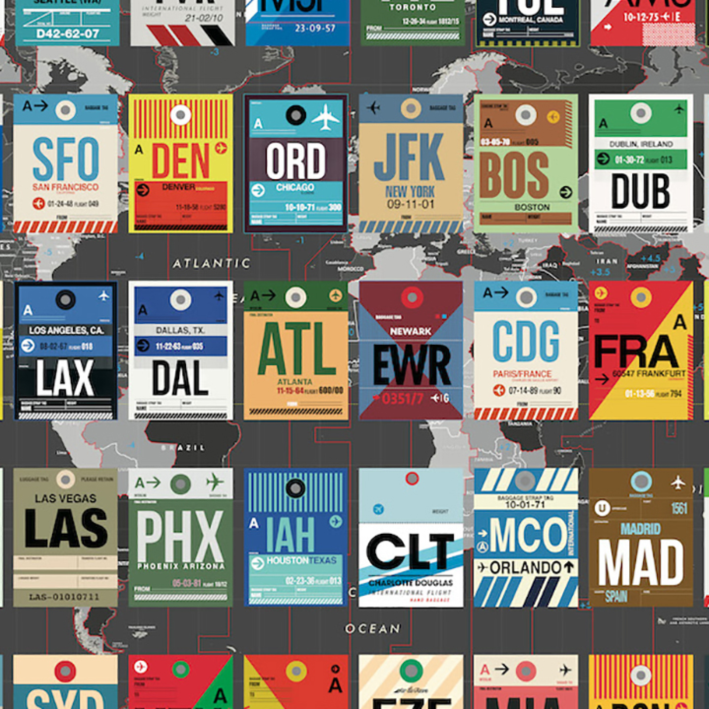 World's Airport Luggage Tags by OW Lawrence - Image 3