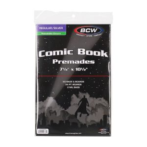 Premade Resealable Silver Comic Bag and Board